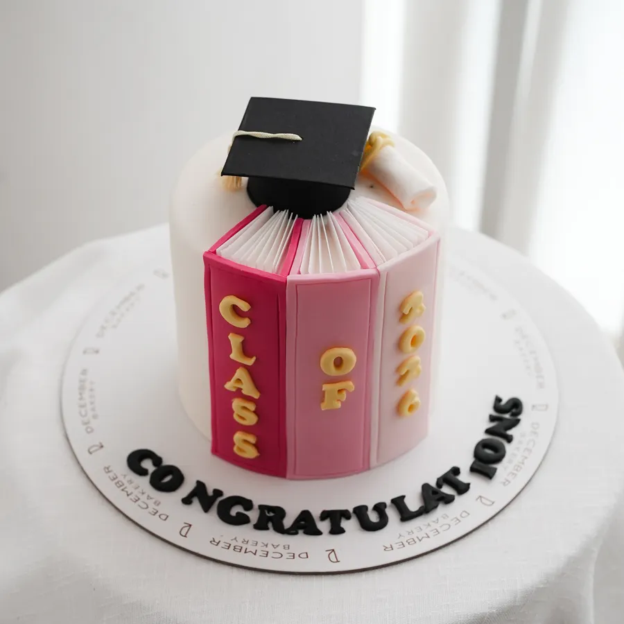 Book pink graduation cake 6inch