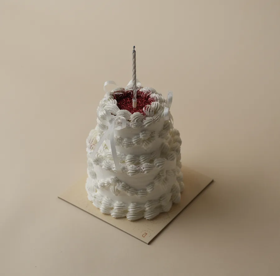 Double mini white cake red glitter mix chocolate vanilla 4inch