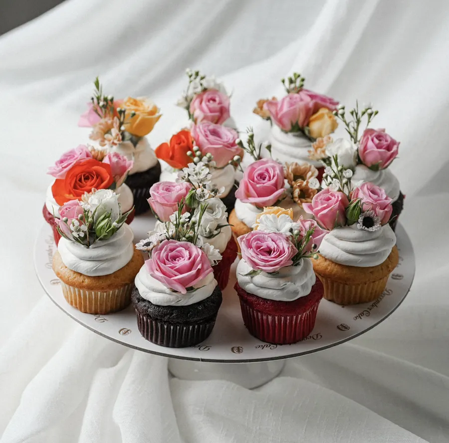 Cup cake flower mix 12pic