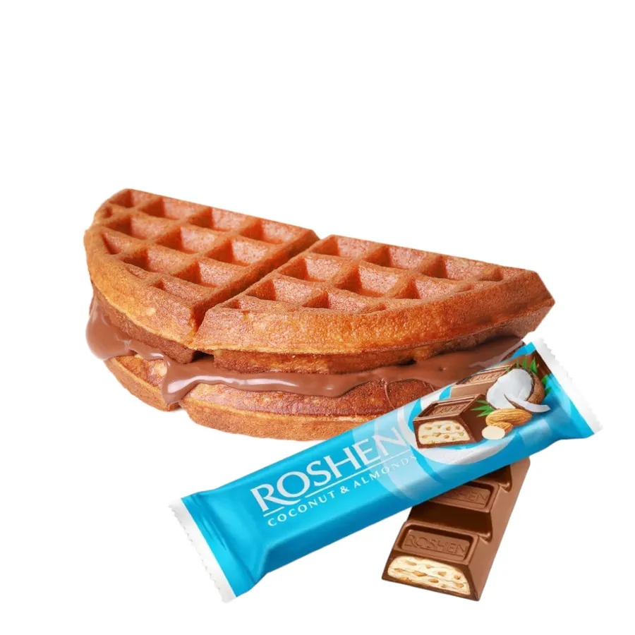 Roshen Coconut & Almond Belgium Waffle - Hold It