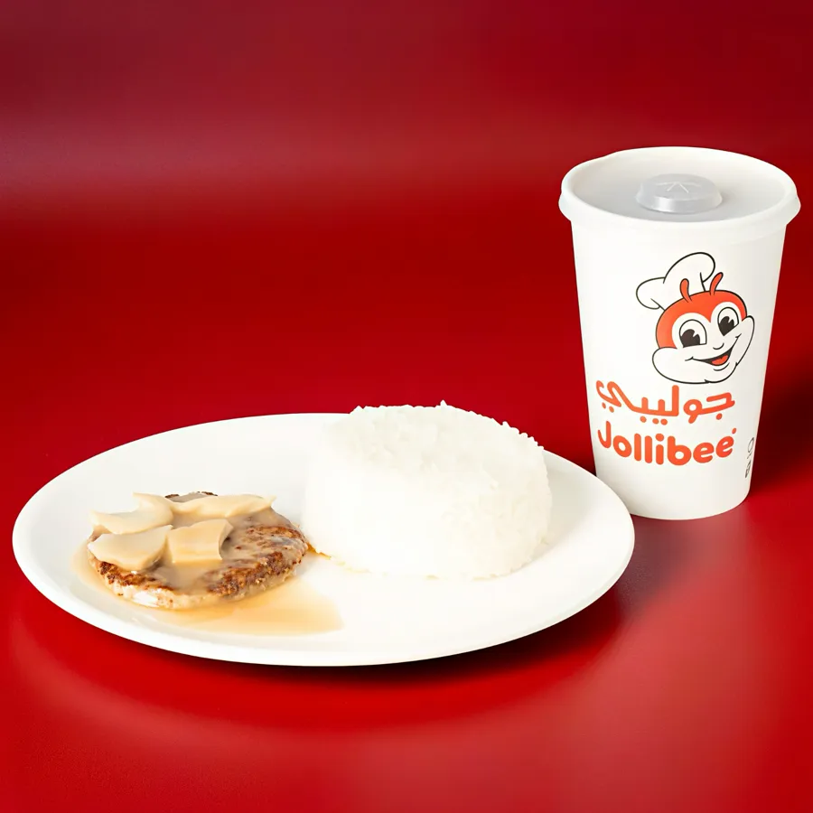 1Pc Beef Patty with Mushroom Sauce with Rice Meal
