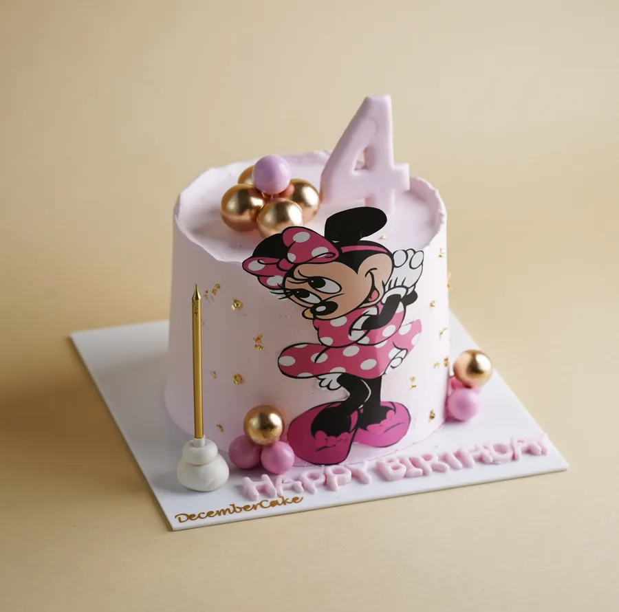Pink Minnie Mouse cake mix chocolate vanilla 6inch