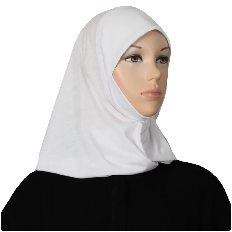 Open hijab cotton crepe (white)