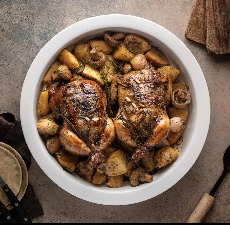 Roasted chicken with potatoe