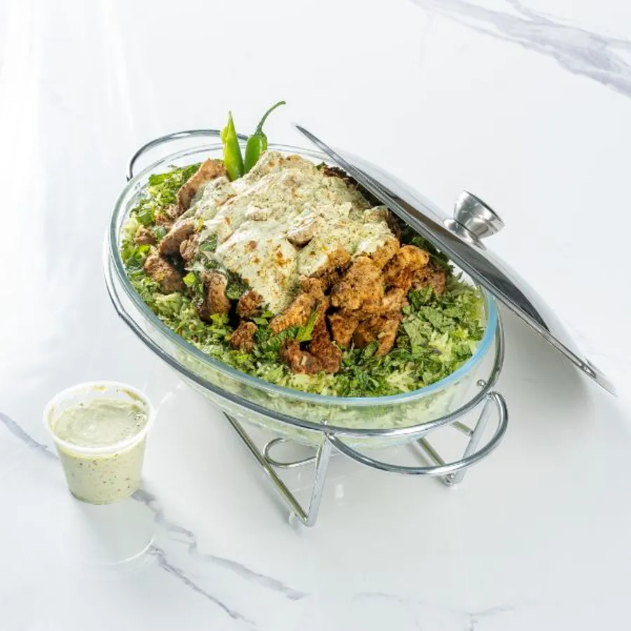 Chicken Tandoori With Chutney Rice Pyrex