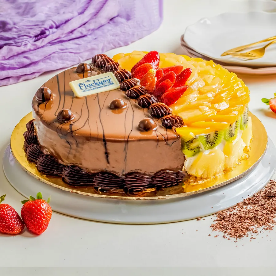 Half cream Half Chocolate cake