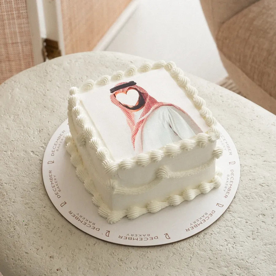 Photo cream cake square