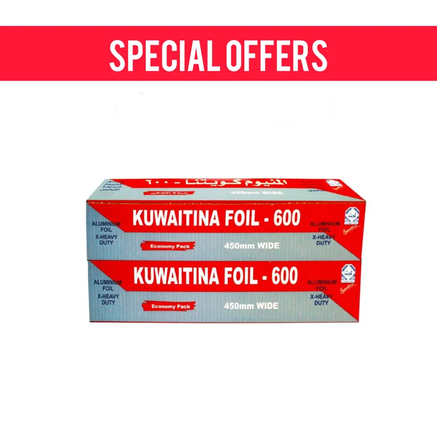 OFFER 2 PCS ( KUWAITINA ALUMINIUM FOIL 600 × 45 CM RED )