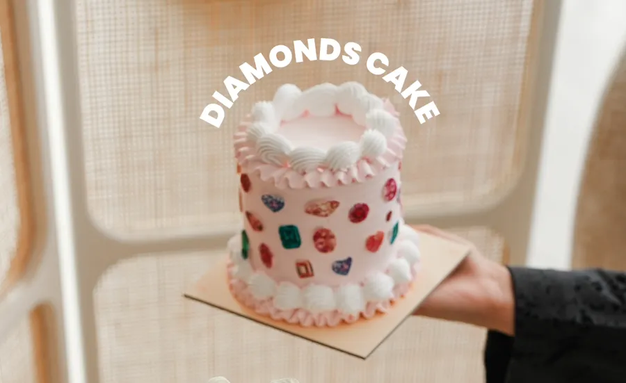Mini pink diamond cake 4inch
