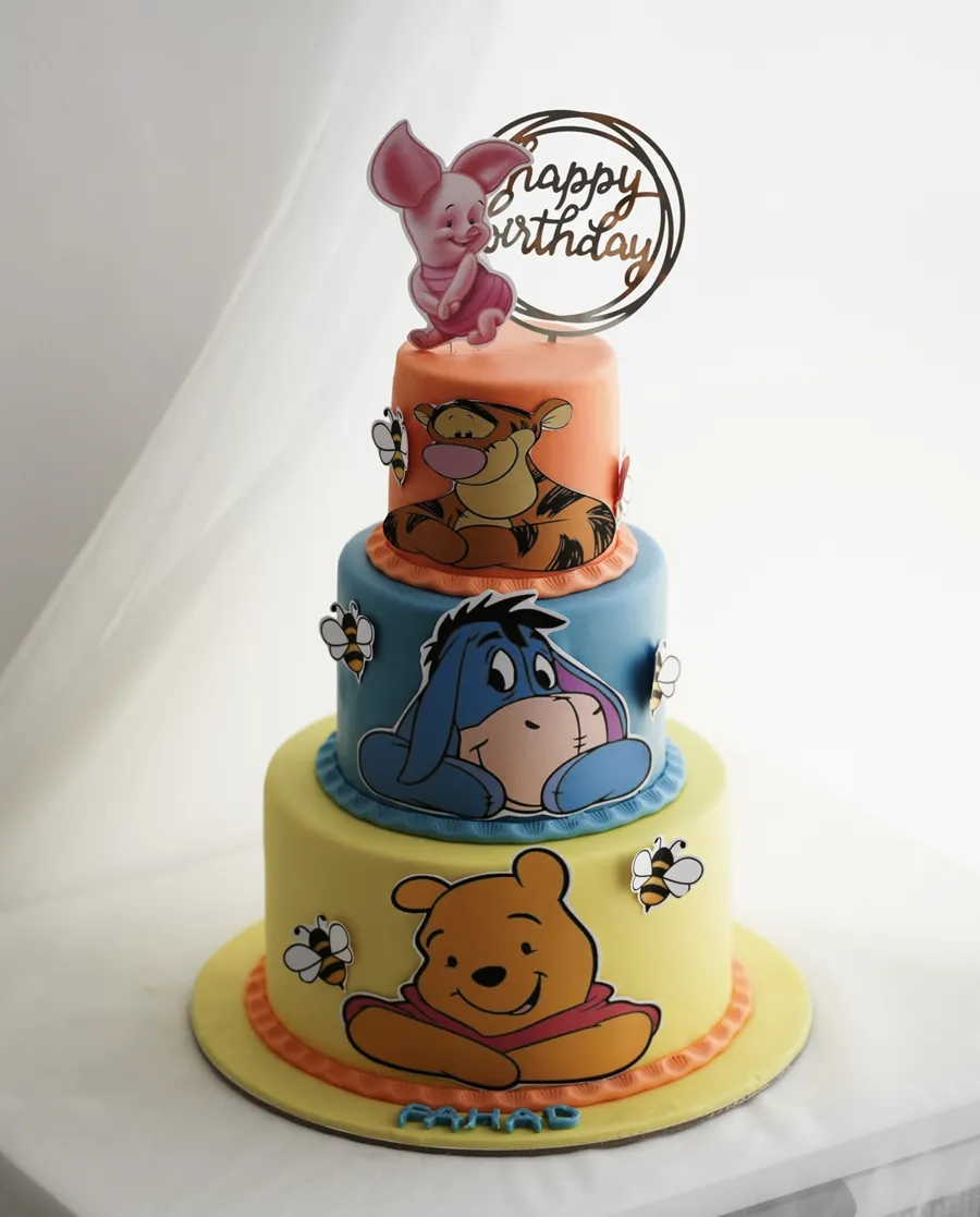 3 layer cake honey booh mix chocolate vanilla 8-6-4 inch