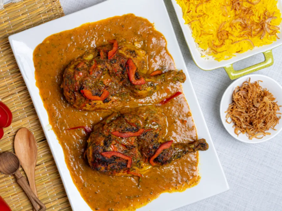 Roasted Chicken in Lemon and Bell Pepper Sauce