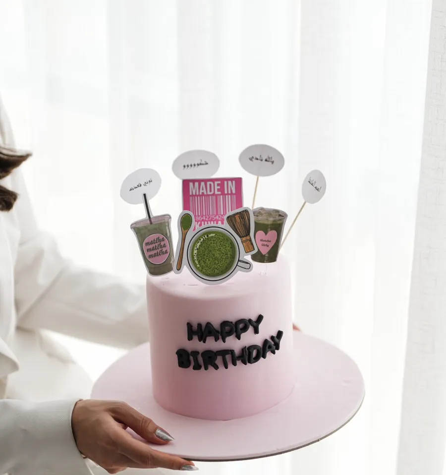Pink matcha cake 6inch mix chocolate vanilla