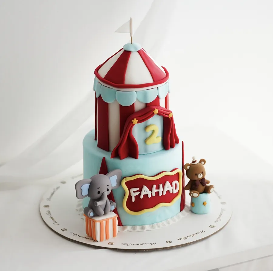 Circus cake double 6inch mix chocolate vanilla