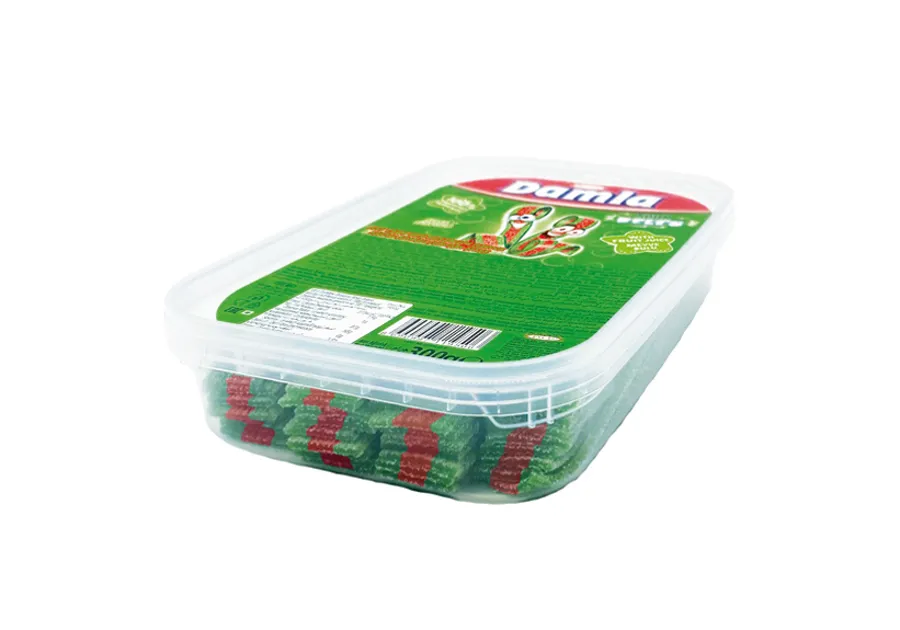 Tayas Damla Turkish Sour Liquorice Belts with Watermelon Flavor 300gr