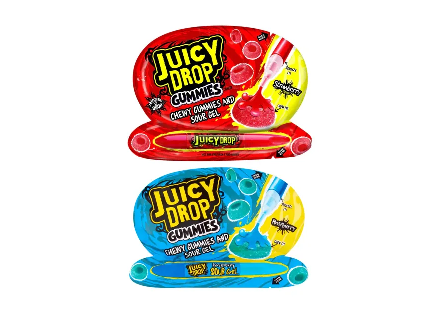 Bazooka Juicy Drop Chew Gummies and Sour Gel 57g