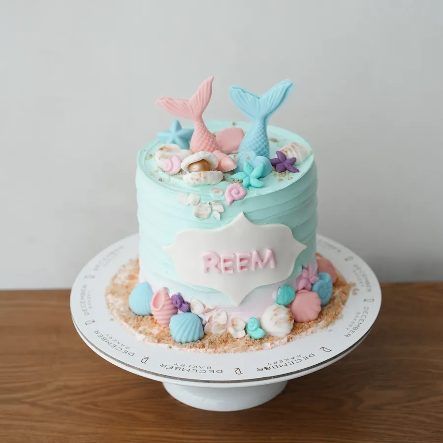 Mermaid blue cream cake 6inch