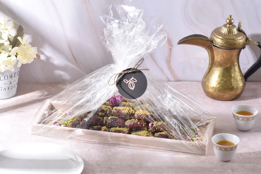 Eid DateTray - stuffed premium dates with a guiltless baklawa filling-Please note that the tray varies depending on availability