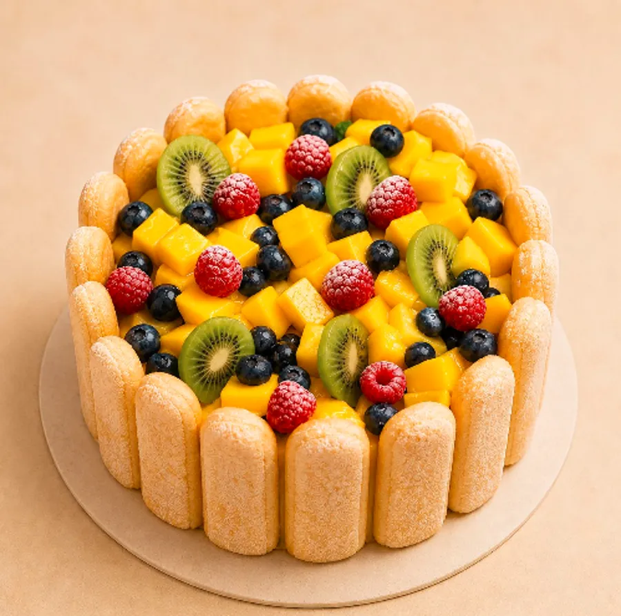 Tropical Berry Charlotte Cake