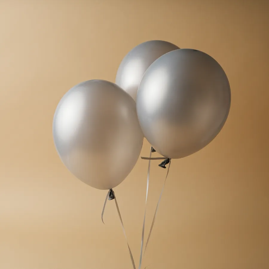 3 Silver balloons