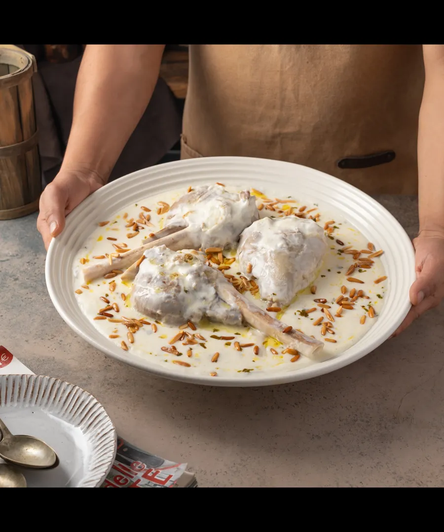 Laban bil moazzat with saffron rice