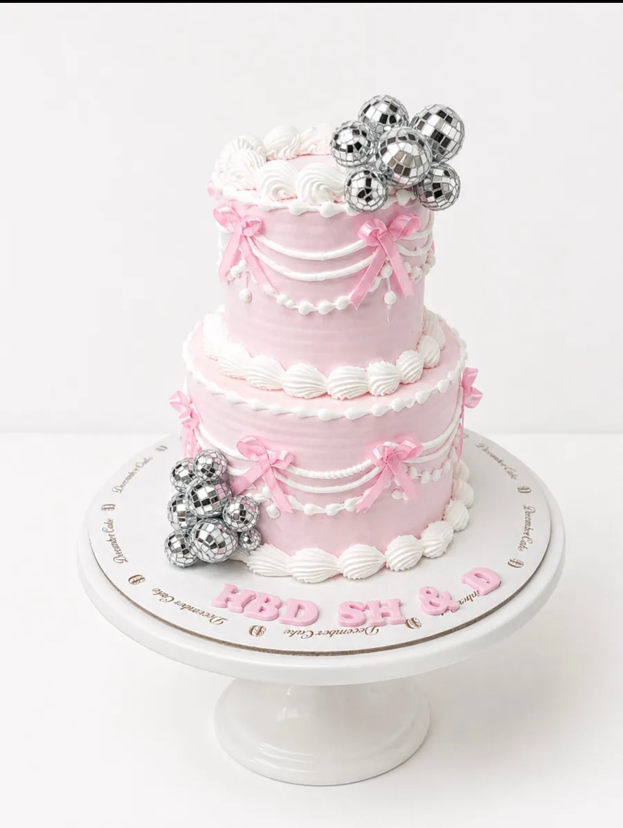 Pink cream deco balls 6inch double