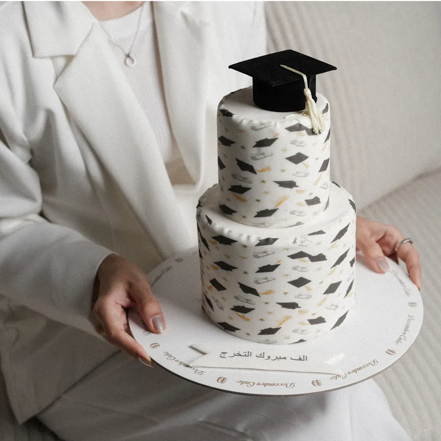 Double graduation print cake 6inch mix chocolate vanilla
