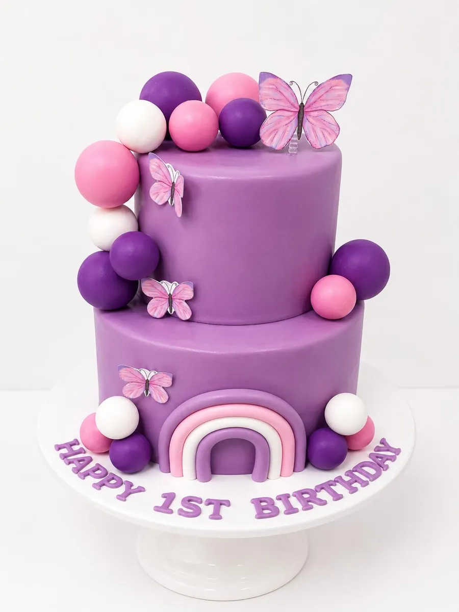 Double purple butterfly 8inch