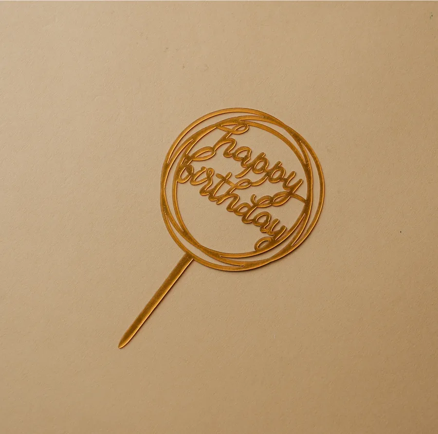 Topper happy birthday gold small