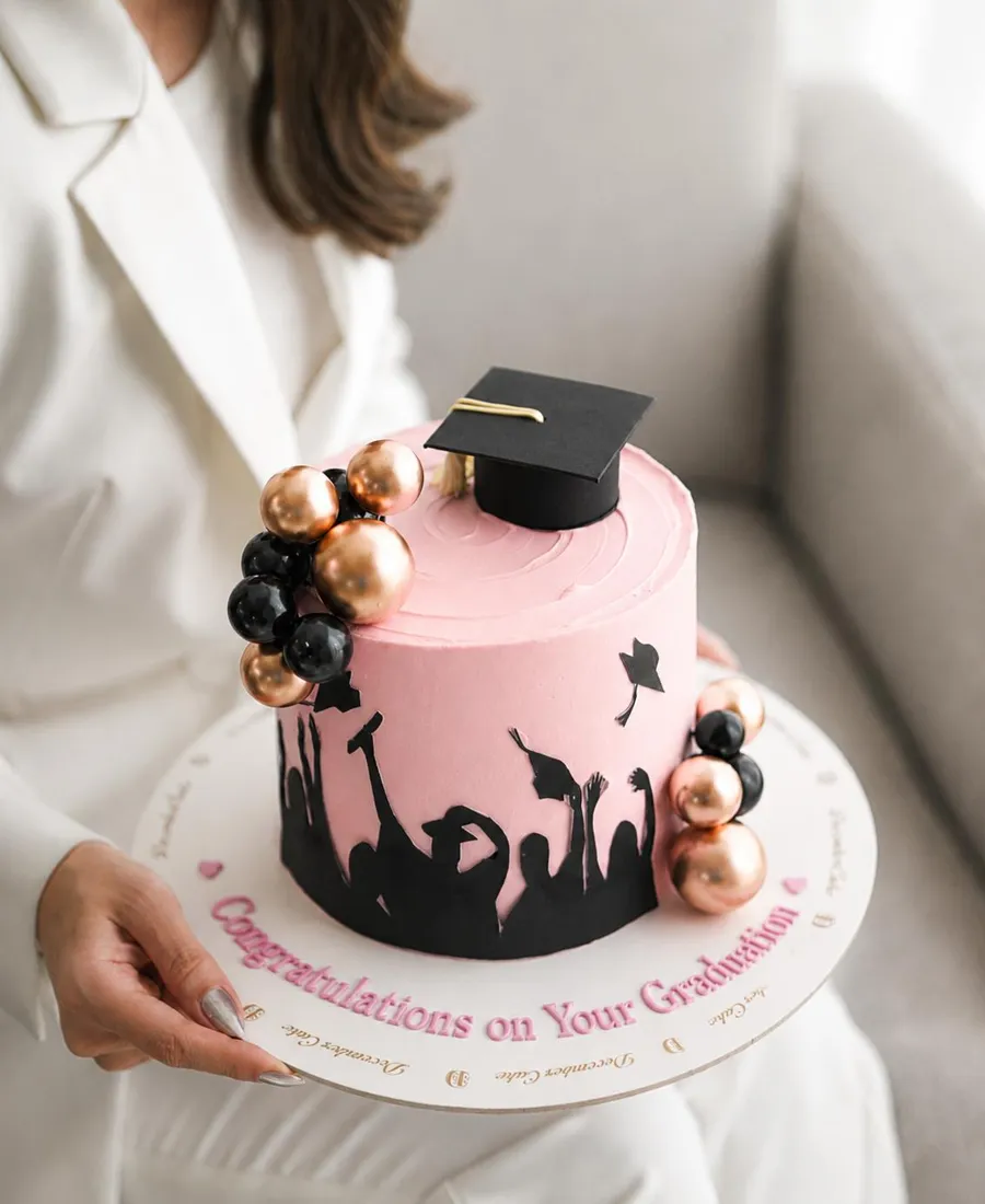 Pink graduation balls cake 6inch