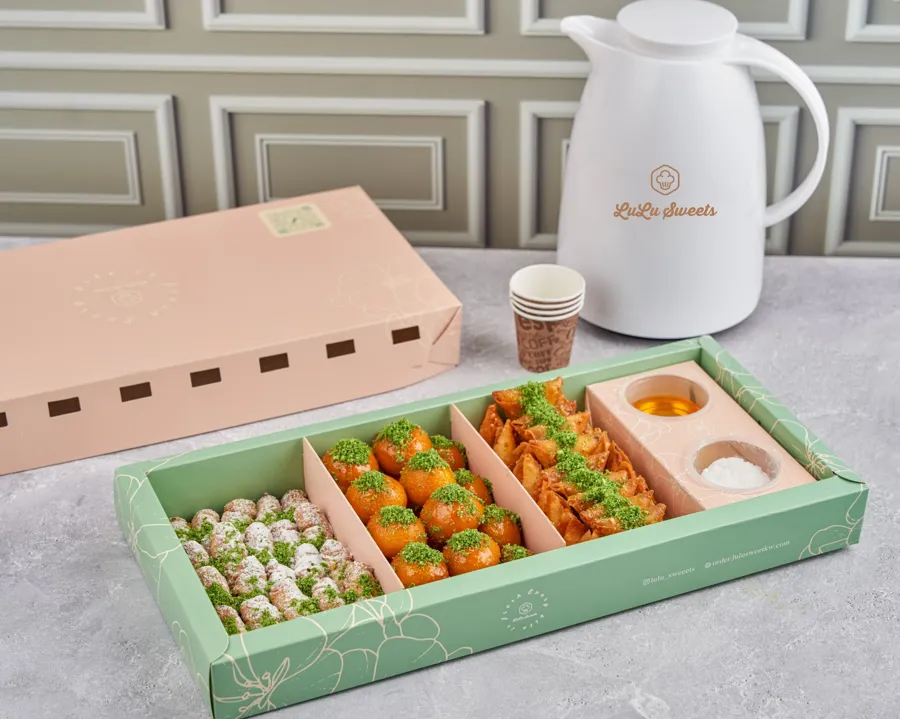 Om Dhari Sweet With Arabic Coffee Thermos