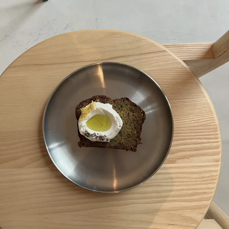 zucchini lemon cake with whipped labneh