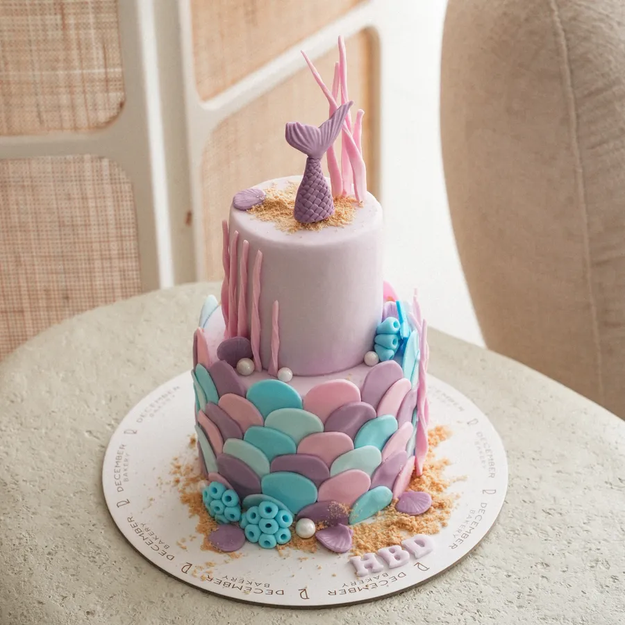 Double purple mermaid cake 6-4 inch