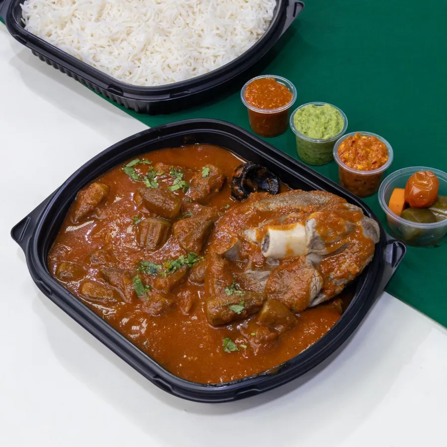 Marag Meat Okra With White Rice