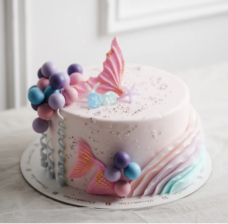 Mermaid cake, 8 inches, mixed chocolate and vanilla