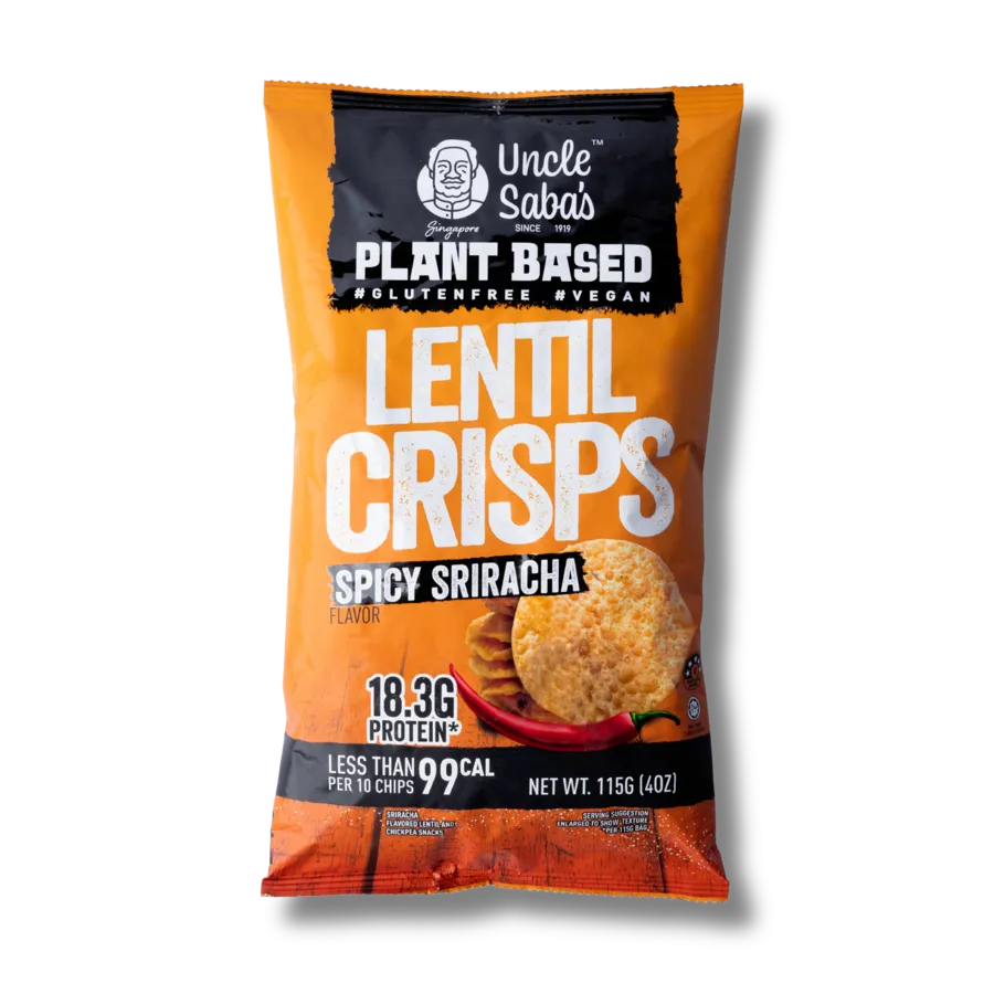 UNCLE SABA SPICY SRIRACHA LENTIL CRISPS 115g