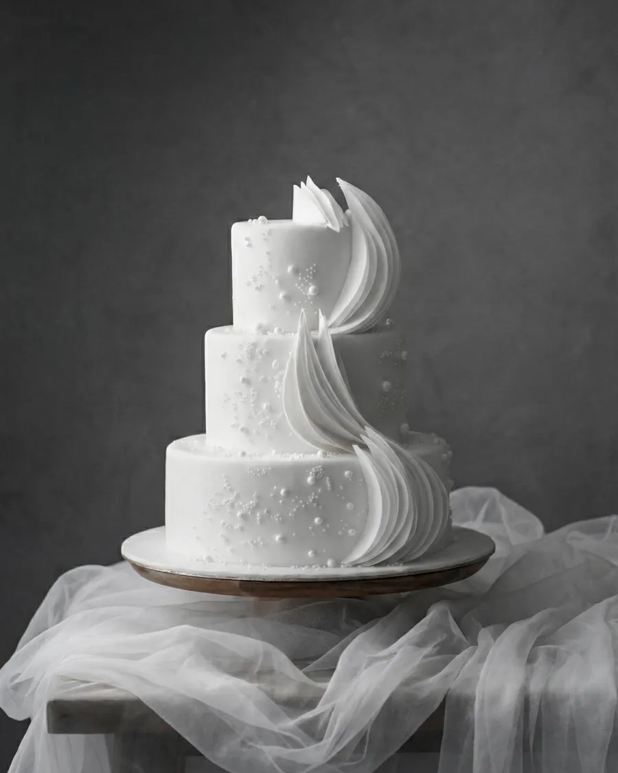 Elegant white cake 3 layer. D3