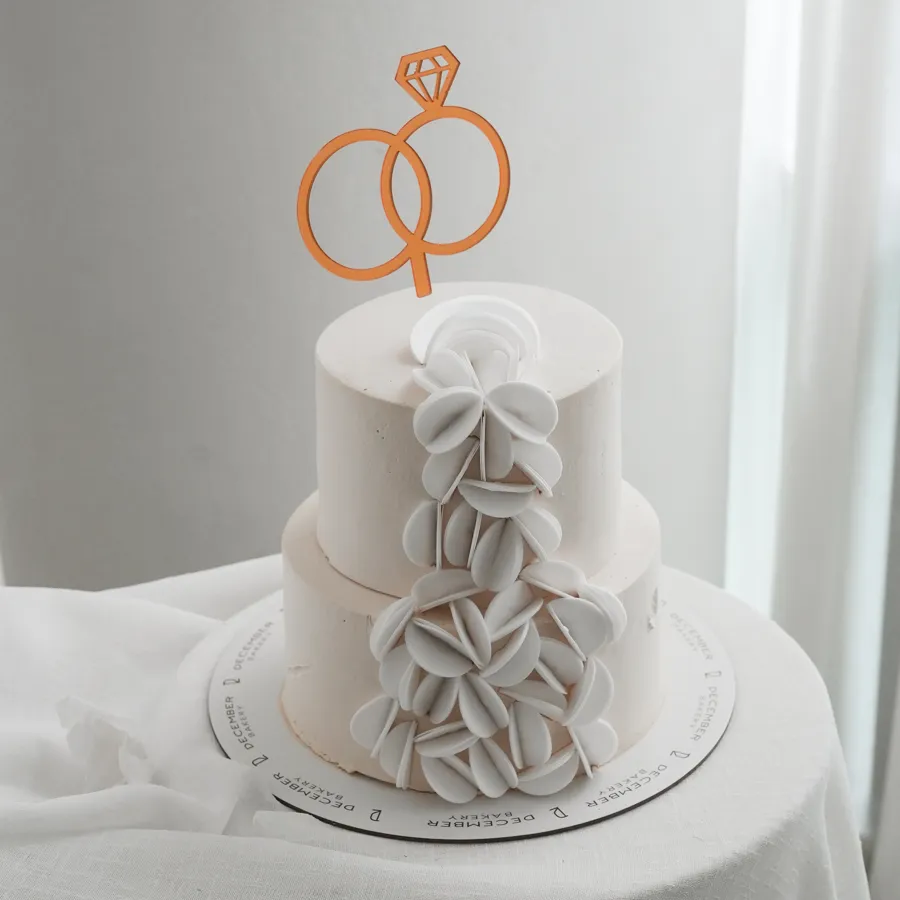 Double classic cake 8 inch gold ring 💍 💍