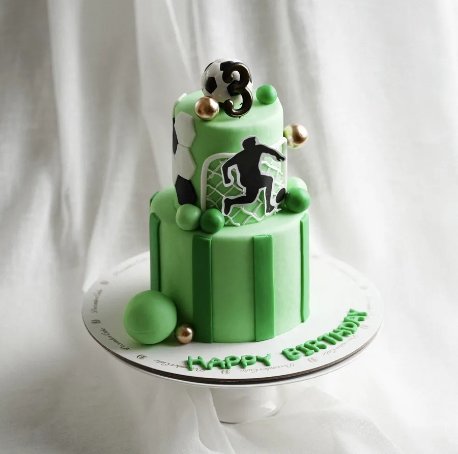 Green ball cake double cake 6inch mix chocolate vanilla