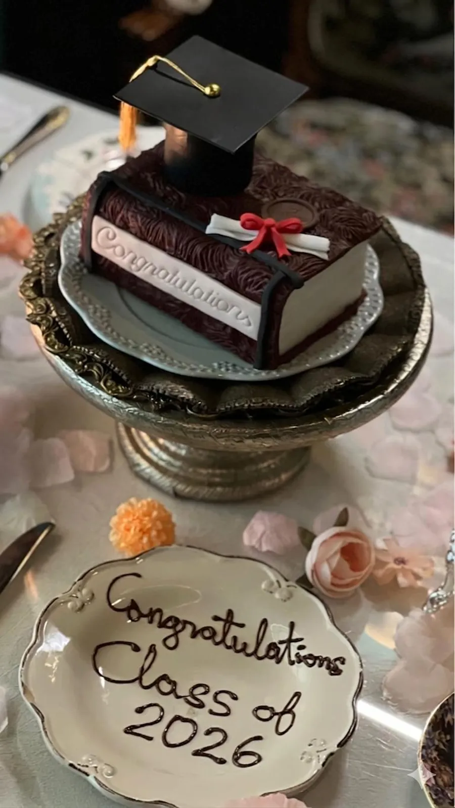 Book Graduation Cake 5 inch Cake With Graduation Hat , Chocolate a Flavor-Collaboration with Edward