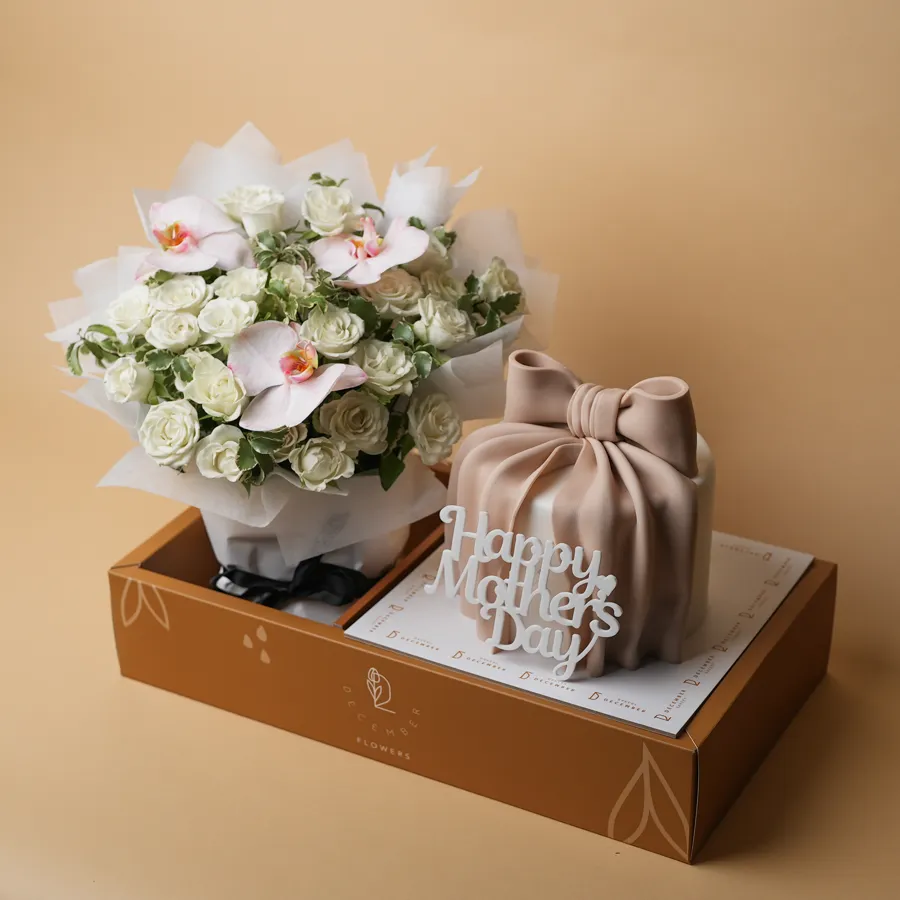 Flower box cake happy mother day