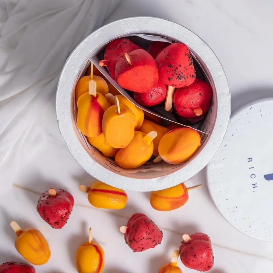 mango strawberry icecream bites
