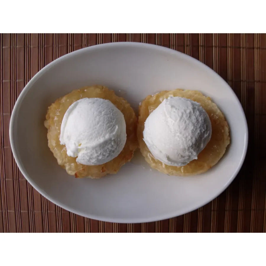 Fried Pineapple With Ice Cream.