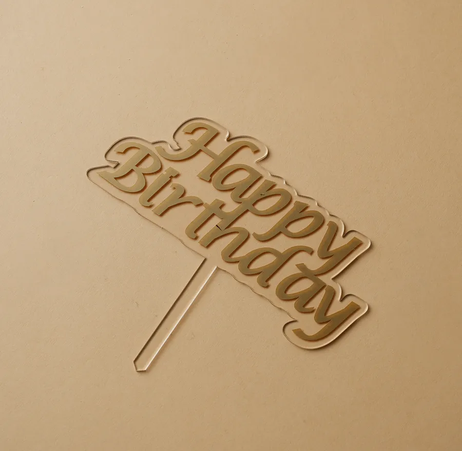 Happy birthday gold topper