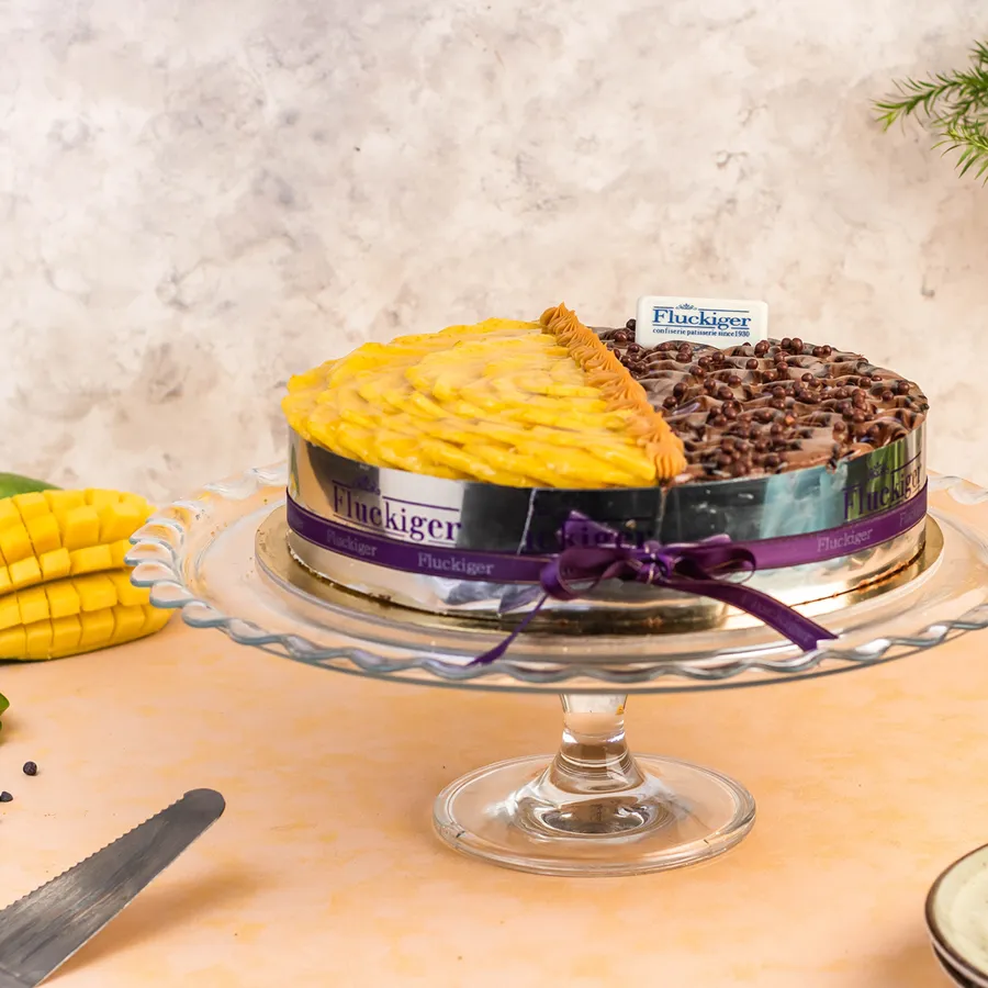 Half Mango Half Nutella cake