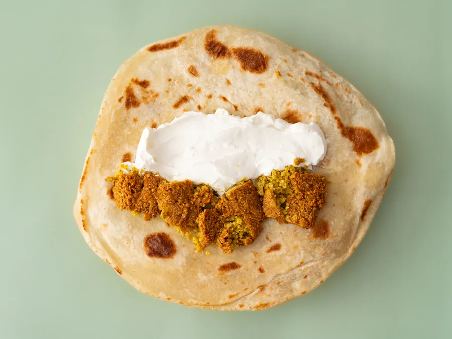 Falafel and Labneh Chapati