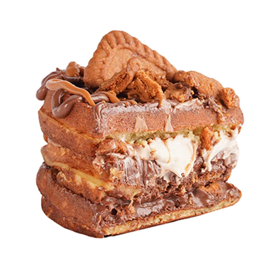 Lotus Bomb Waffle Cake Slice