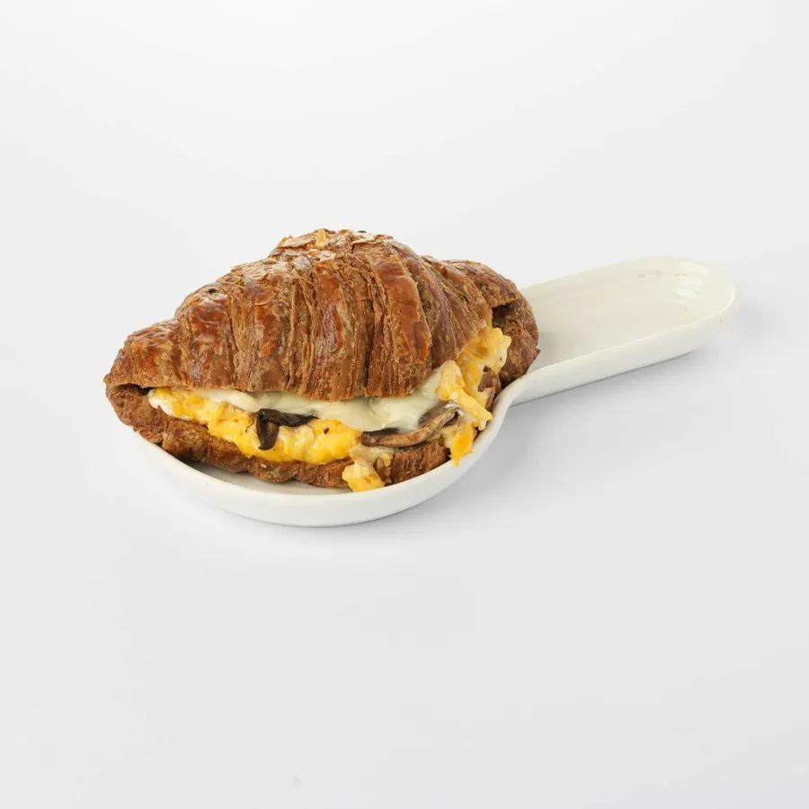 Croissant egg mushroom