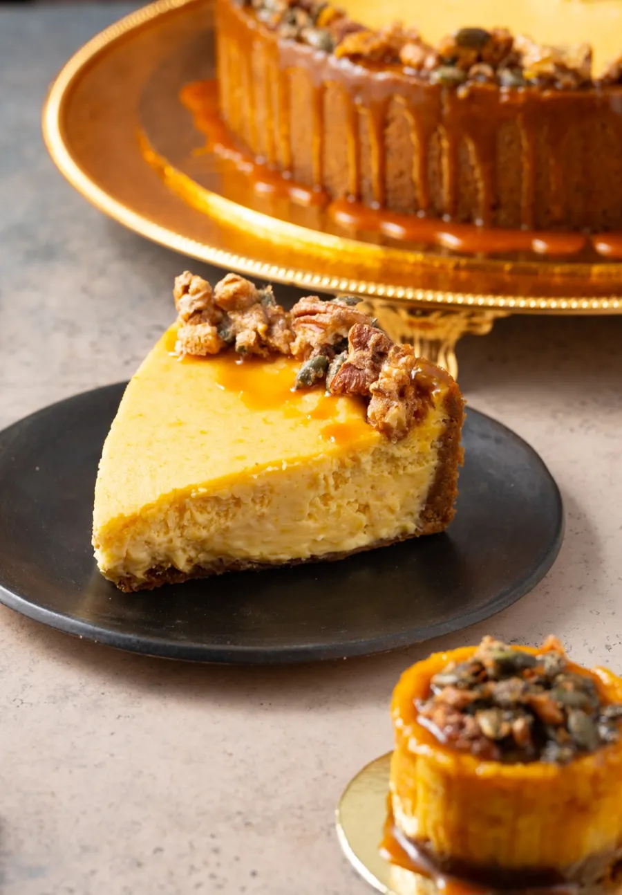 Caramelised walnut cheesecake