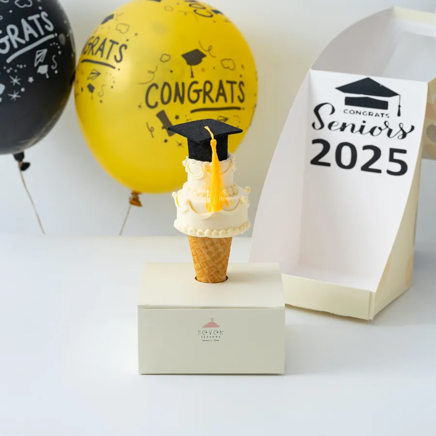 graduation cone cake