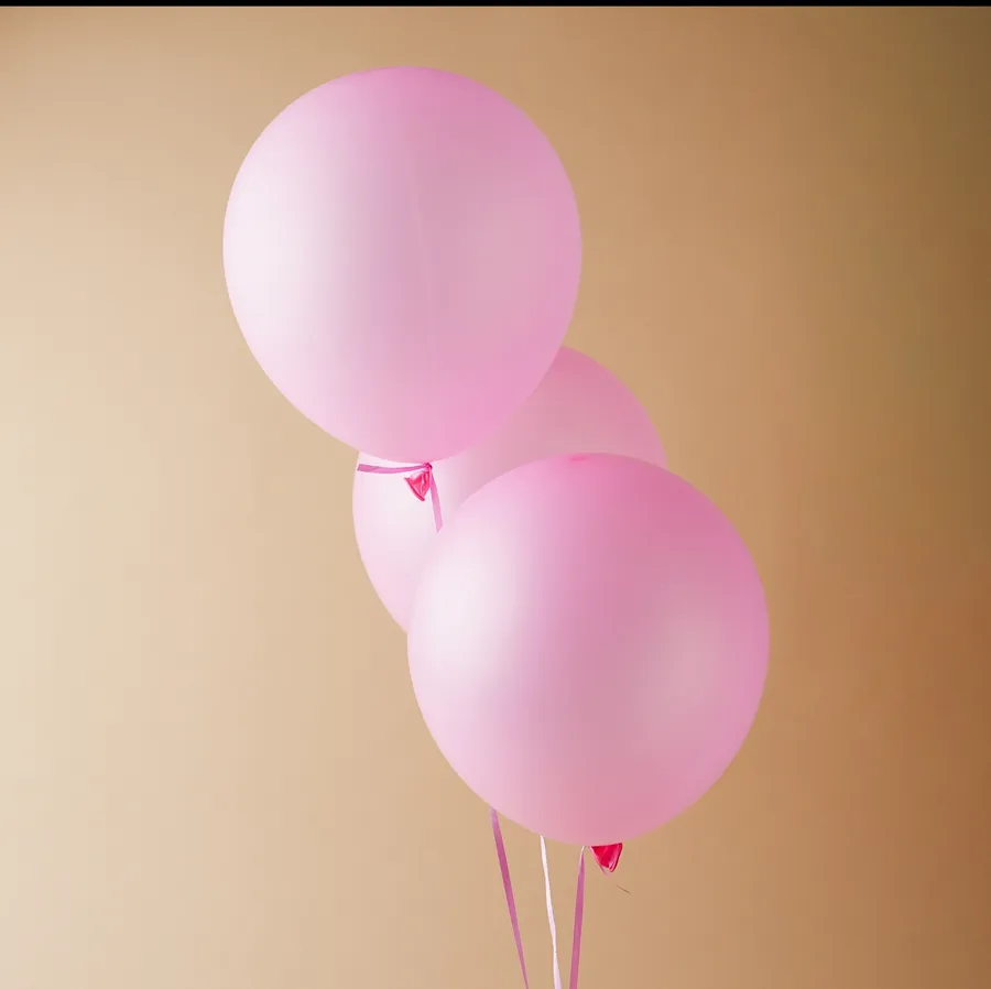3 pink balloons